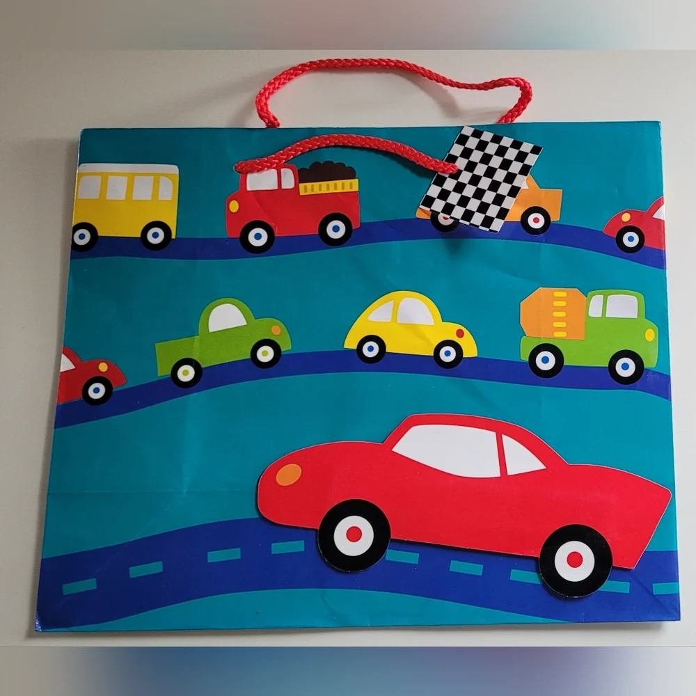 6 New Large Gift Bags With Cars And Trucks